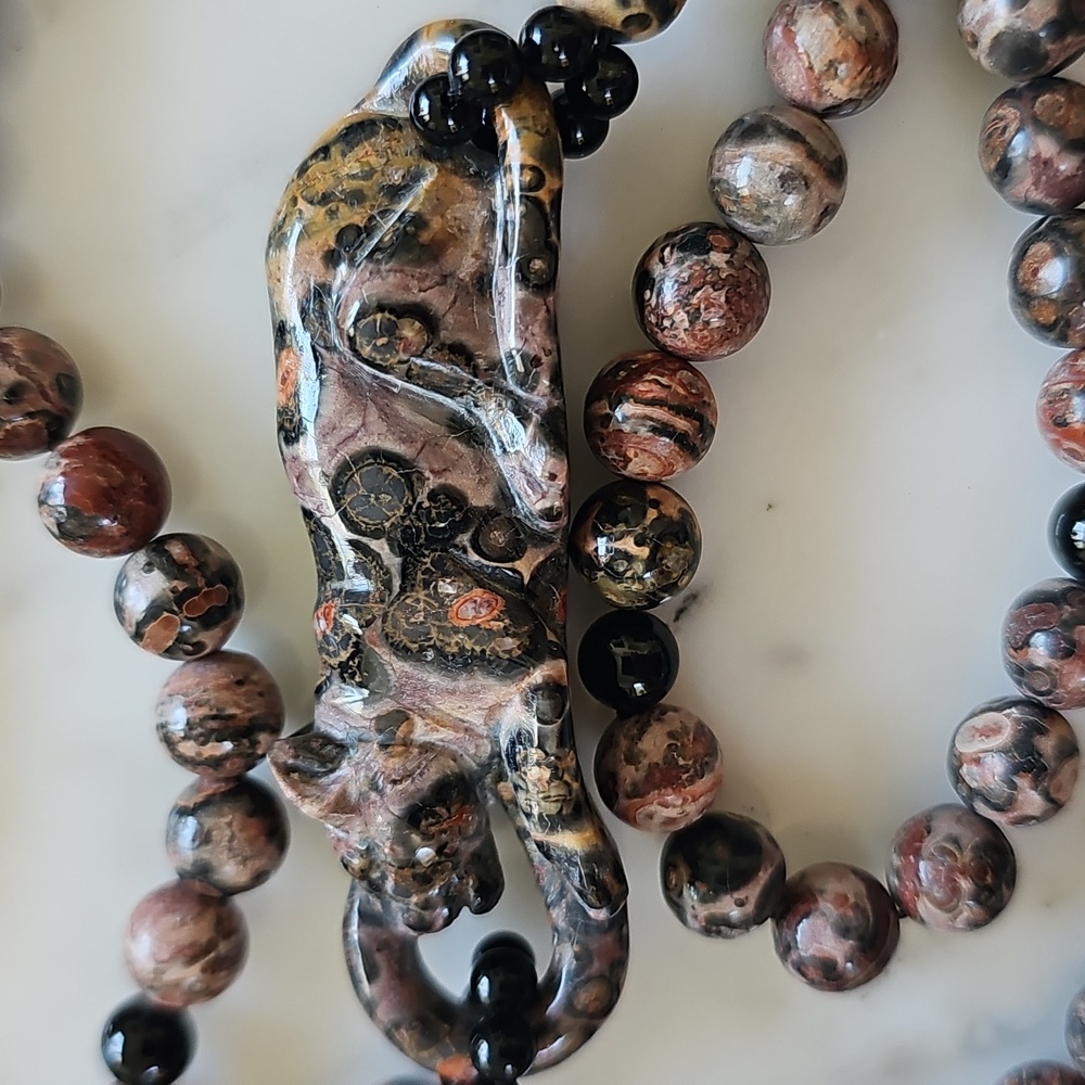 🟤HP🟤Leopard Skin Jasper Onyx Necklace